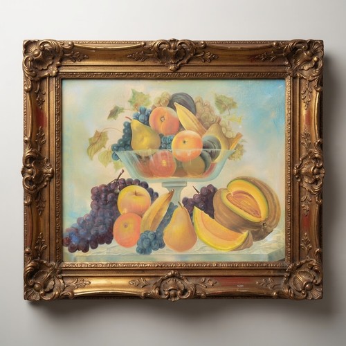 Antique folk art fruit still - folk,