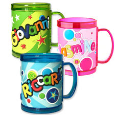 Tazze Bicchieri Crystal 3D John Hinde Scuola Colorate Personalizzate con Nome