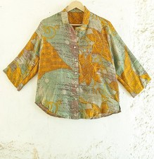 Camicia da donna grigio-giallo