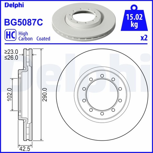Dischi freno delphi bg5087c - freno,