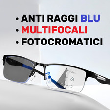OCCHIALI DA VISTA LETTURA UOMO ANTI LUCE BLU MULTIFOCALI PROGRESSIVI PRESBIOPIA