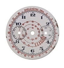 Quadrante vintage per cronografo da polso, 1920 circa, in porcellana