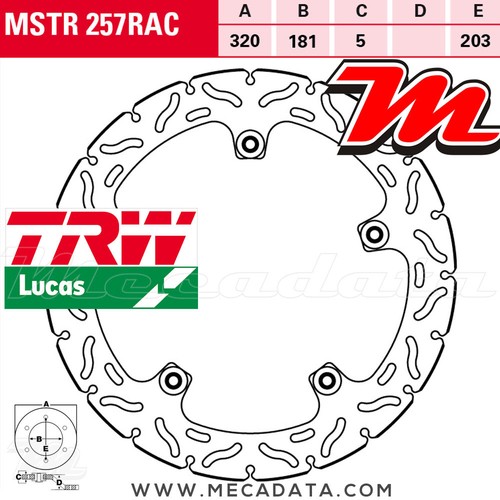 Disque frein avant trw - disque,