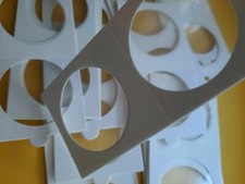 40 CARTONCINI BIANCHI CON OBLO ADESIVI oblò 35 MM PROTEGGE CONSERVA PORTAMONETE