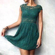 Vestito / Abito H&M in pizzo verde smeraldo, Taglia 38 ITALIANA