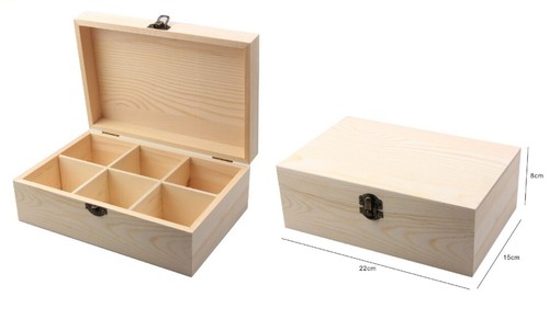 Scatola legno naturale con - in,