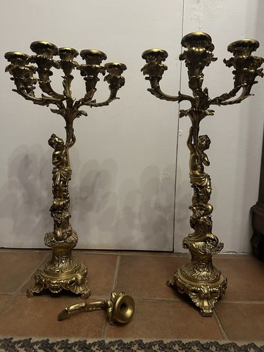 Coppia candelabri bronzo - candelabri,