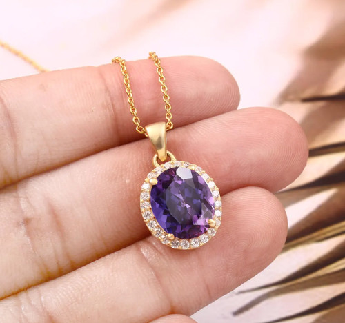 Collana ametista con zirconi