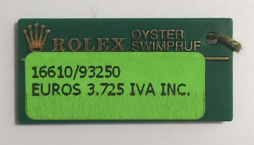 Rolex green tag hangtag - rolex,
