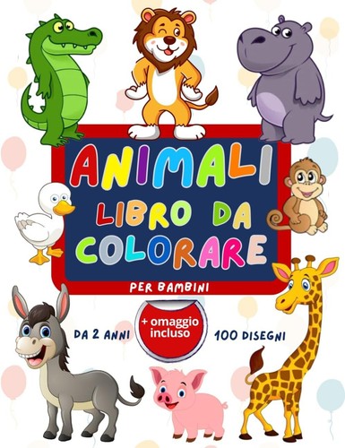 Libro colorare animali 100 - libro, animali: