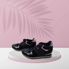 Sneakers eleganti e comode nere e argento con strass