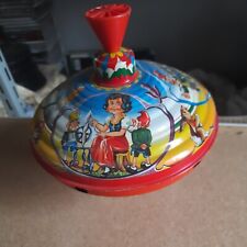 Giocattolo di latta Biancaneve e i 7 nani trottola anni 60 funzionante vintage