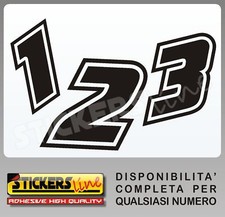 Adesivi NUMERI adesivo numero carena pista 9cm M.4