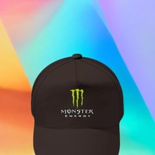 Cappellino camionista Monster energy nero con cinghia regolabile.