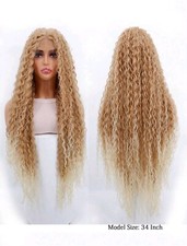 Parrucca Bionda Riccia,Parrucca Biondo Pizzo Frontale,front Lace Blonde Wig