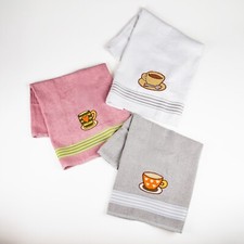 SET 3 STROFINACCI DA CUCINA, TRE ASCIUGAPIATTI DA CUCINA IN SPUGNA, PURO COTONE