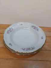 Richard ginori  antico doccia piatto fondo e piano con fiori e bordo oro