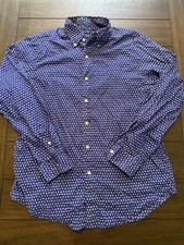 Ralph Lauren Shirt Mens Medium Blue Geometric Print Button Down Long Sleeve