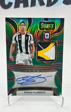 Dusan Vlahovic 2024-25 Panini Select Serie A Verde/5 Prizm Auto Patch Kit AM-DV