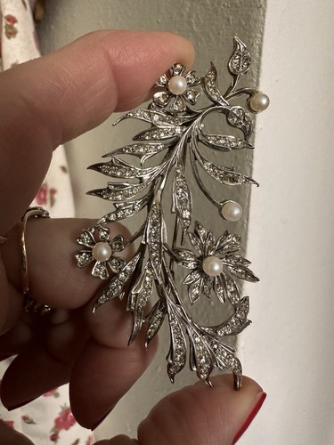 Antique silver brooch argento - brooch,