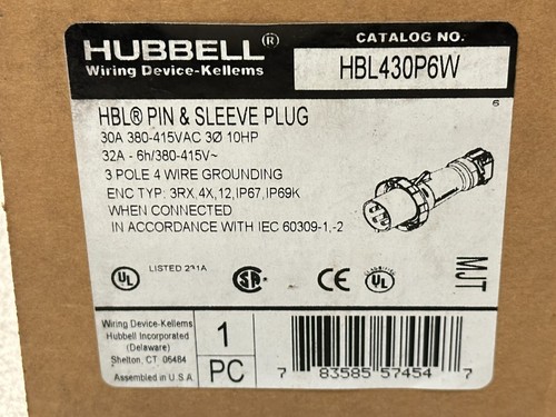Nuovo hubbell hbl430p6w pin - hbl430p6w,