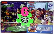 Confezione 6 Puzzle Party: Paw Patrol, Blaze e le Macchine dei Mostri e Tartarughe Ninja