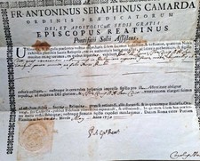 certificato reliquia de ligno SS. Crucis D.N. Jesu Cristi 1730