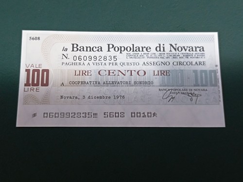Miniassegno 100 lire banca - miniassegno,