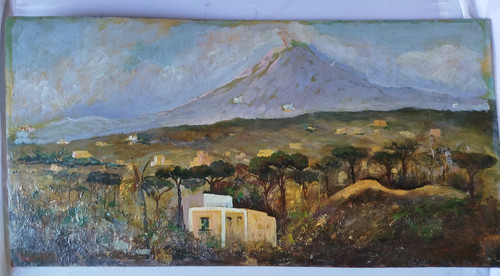 Dipinto antico paesaggio - antico,, ai