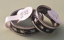 Coppia Anelli Affettivi - Amicizia - Partner - unisex Acciaio/Nero misure 17-21.