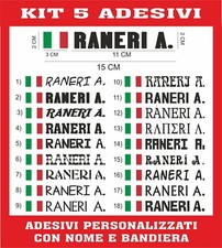 5 ADESIVI NOME + BANDIERA