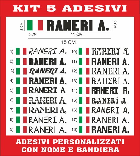 Adesivi nome bandiera - adesivi,