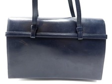 BORSA VINTAGE A MANO CHRISTIAN DIOR IN PELLE SCATOLA BLU CIRCA 1960 PM BLU NAVY