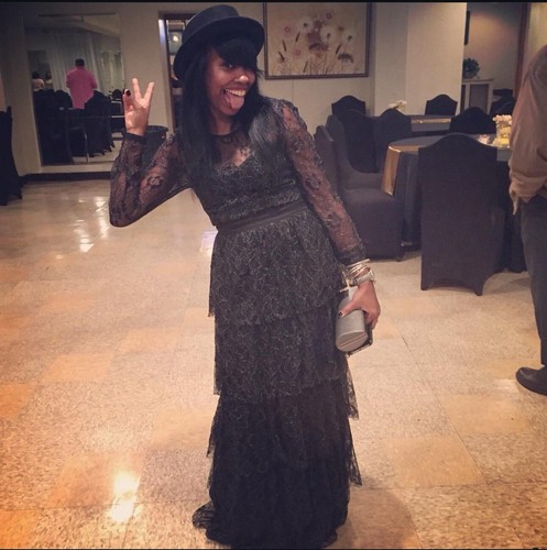 Maxi abito nero pizzo con