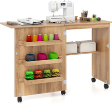 Mobile per Macchina Da Cucire Pieghevole, Tavolo Da Cucito Con Ruote Bloccabili 