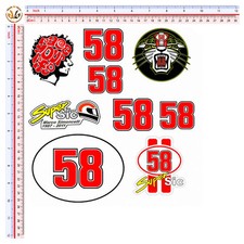 Adesivi kit Marco simoncelli sticker tribute auto moto casco print pvc 9 pz.