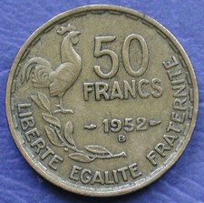 MONETA COIN MONNAIE FRANCE QUATRIÈME RÉPUBLIQUE FRANÇAISE  50 FRANCS 1952  "B"