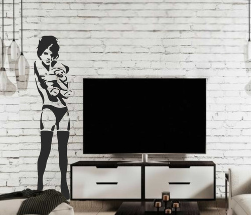 Stencil banksy ragazza con - banksy,