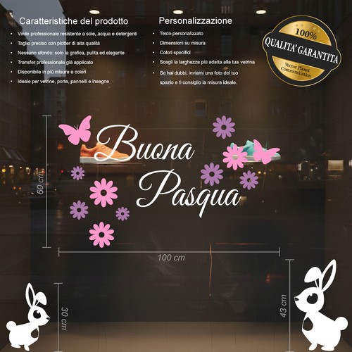 Vetrina vetrofania coniglietti - vetrina,