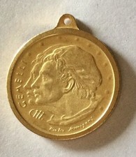 GEMELLI -  Medaglia Segno Zodiacale in Metallo Dorato -Diam. mm. 20.