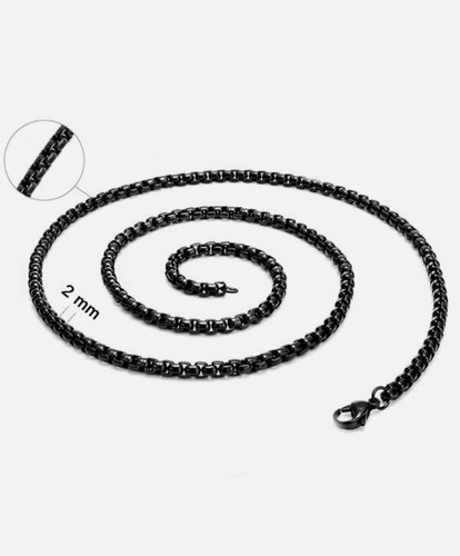 Collana acciaio inox nero - collana,