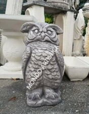 STATUA SCULTURA GUFO CIVETTA DA GIARDINO PER ESTERNO IN CEMENTO MARMO PIETRA