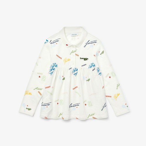 Polo lacoste bambina stampa - lacoste,