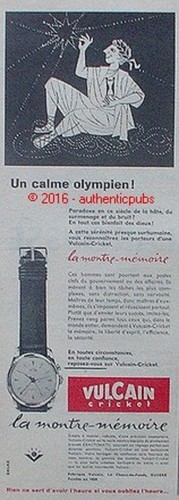 Publicite vulcain cricket - publicite,