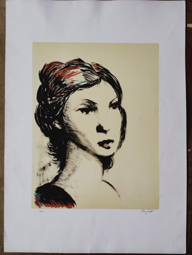 Ritratto femminile litografia - ritratto,