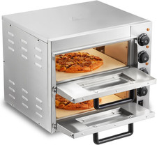 Forno Elettrico per Pizza 14 Pollici Forno Elettrico 2 Ripiani per Pizza in Acci