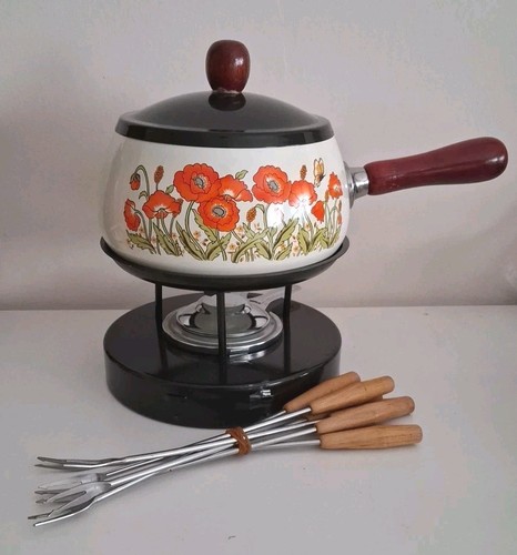 Set per fonduta con papaveri - con,