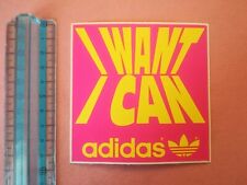 Adesivo stickers vintage ADIDAS I WANT I CAN sport moda scarpe tute