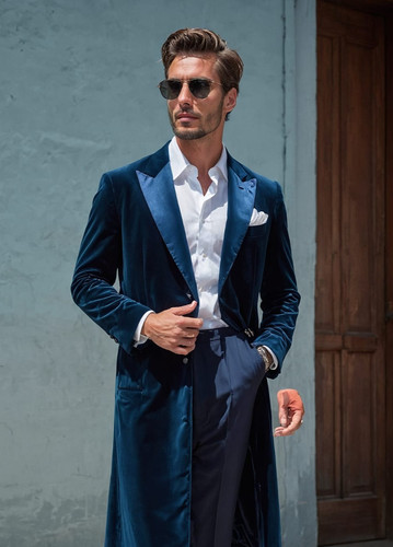 Men velvet long - men’s, tailcoat