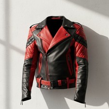 Giacca pelle uomo rossa - , e